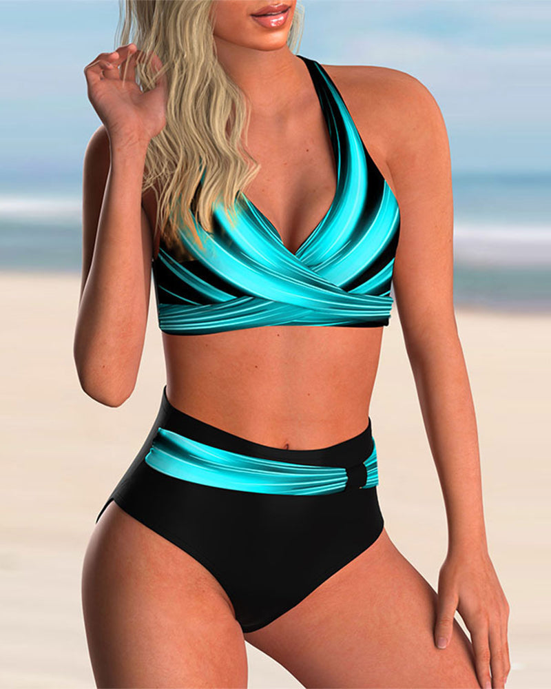 Bikini "Birgit" – Gekruiste Hals & Print