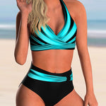 Bikini "Birgit" – Gekruiste Hals & Print