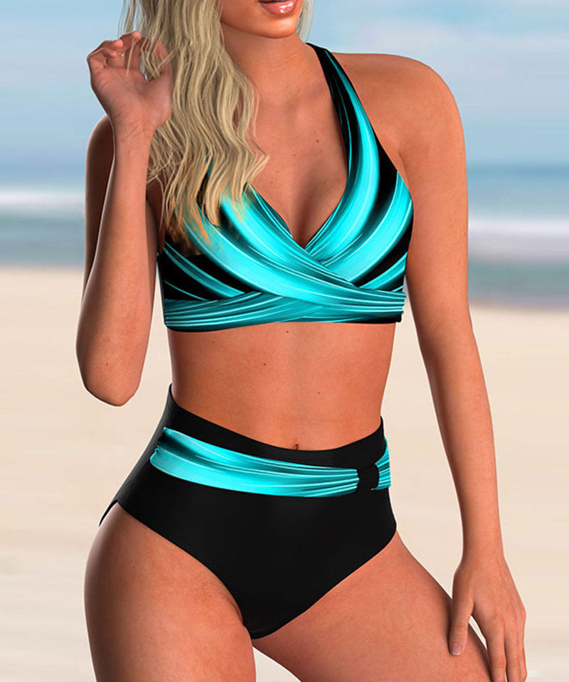 Bikini "Birgit" – Encolure croisée & imprimé