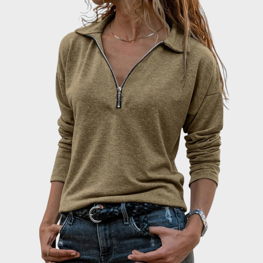Pull "Hanna" – Maille Fine Zippée