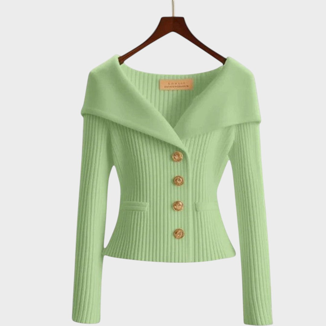 Cardigan "Erika" – Elegant Ribgebreid