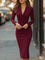 Robe Midi "Senta" – Revers & Manches Longues