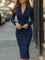 Robe Midi "Senta" – Revers & Manches Longues