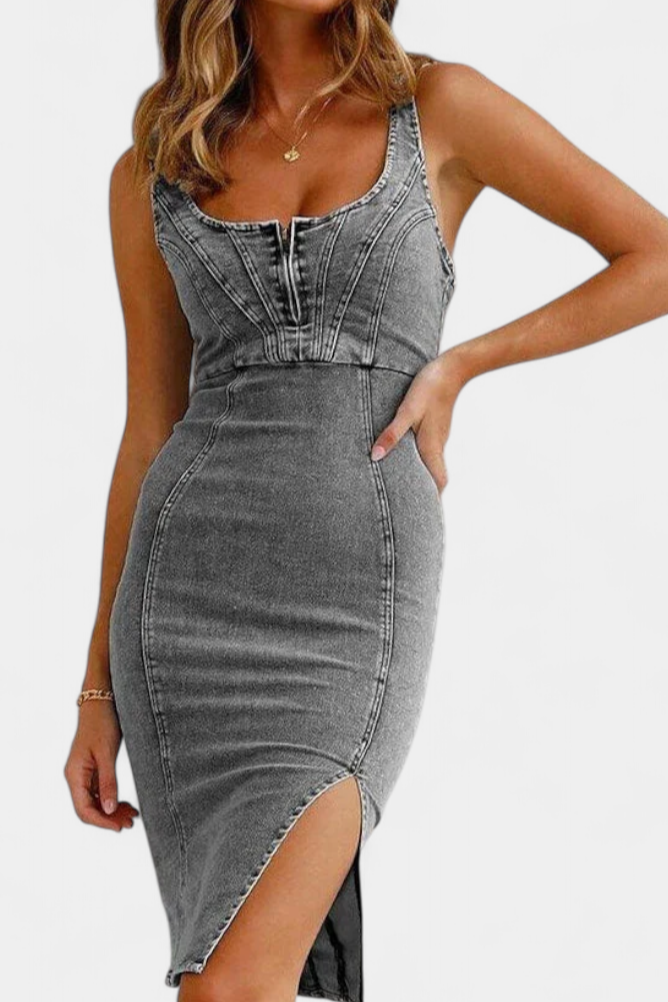 Robe en Jean "Henriette" – Zip & Fente