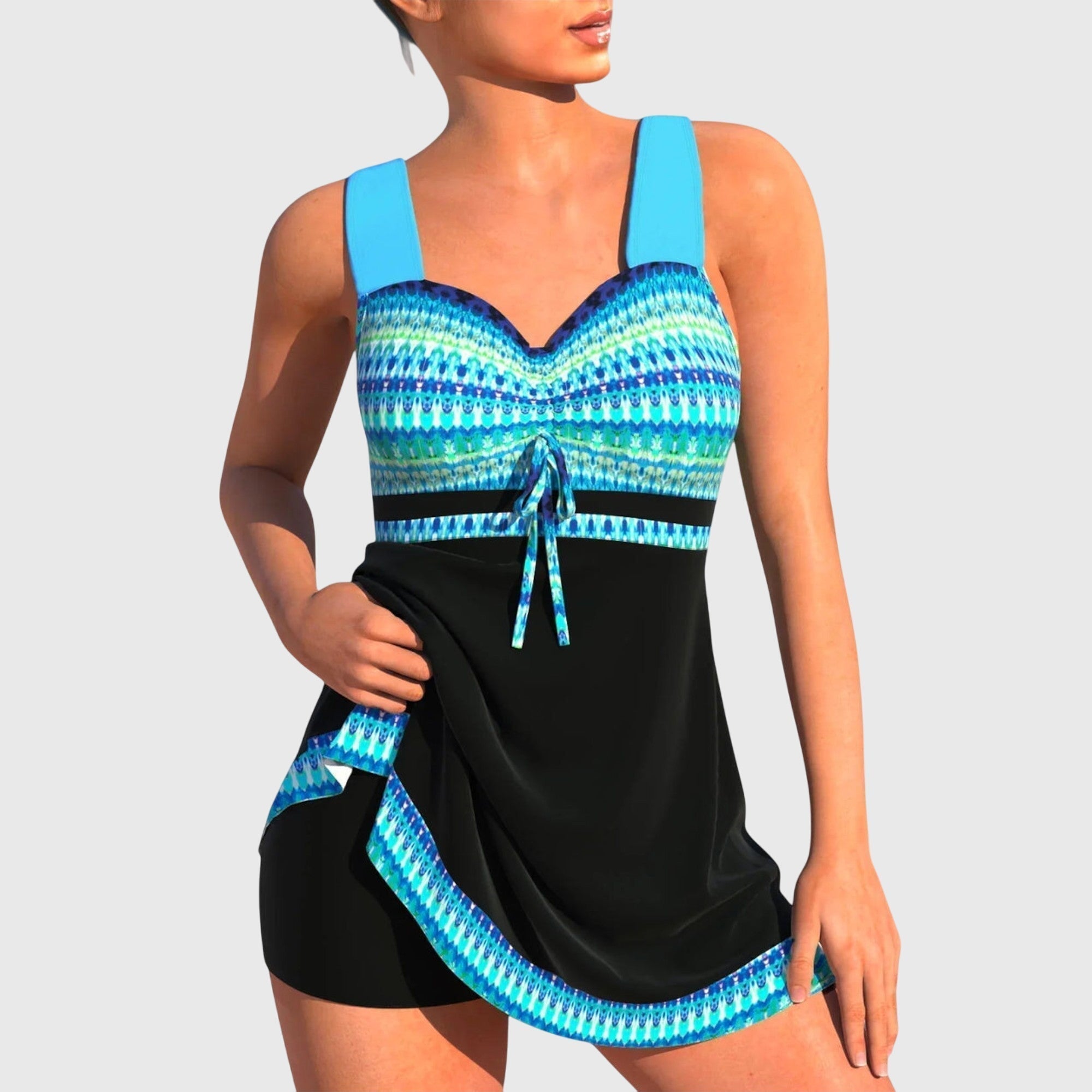 Maillot de bain deux pièces "Elisabeth" – Coloré avec jupette