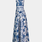 Bloemenkleed "Amelie" – Blauw & Wit Porselein