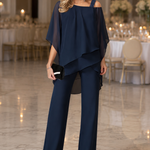 Ensemble "Bianca" – Épaules dénudées & pantalon long