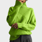 Pull "Greta" – Col Montant à Texture Rayée