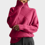 Pull "Greta" – Col Montant à Texture Rayée