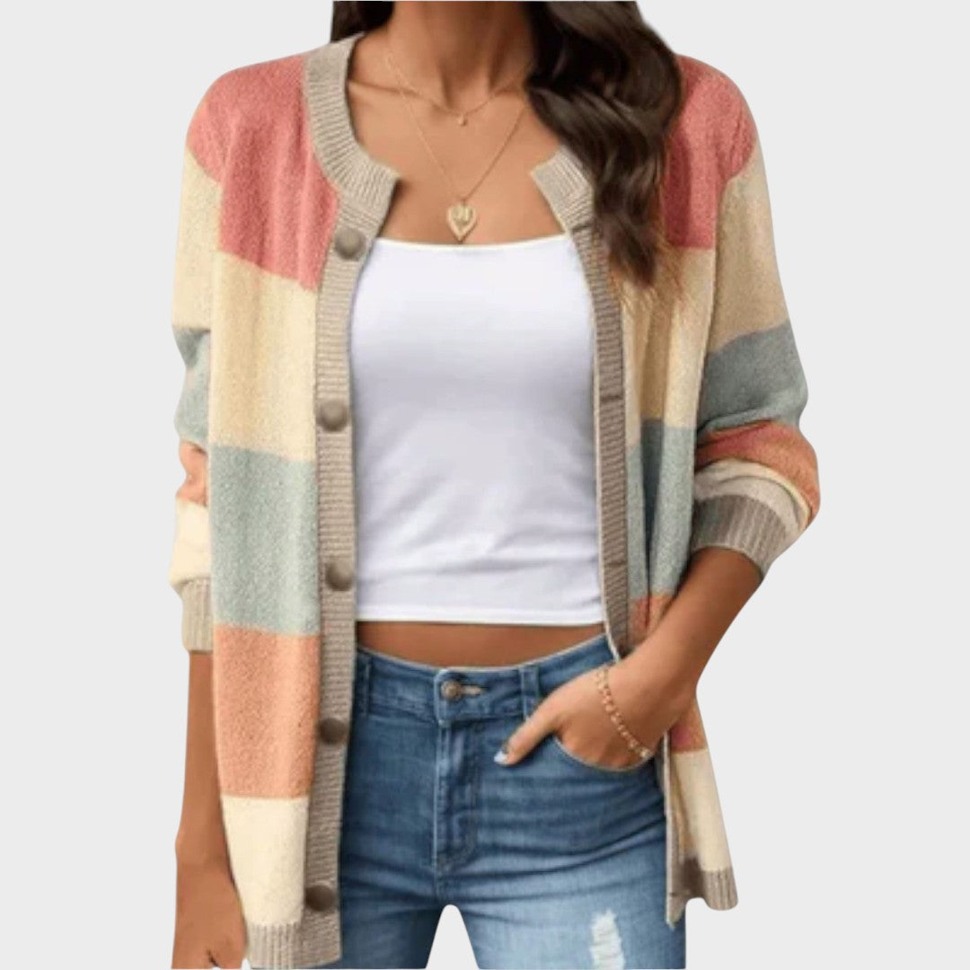 Lang Vest "Luise" – Knopen & Blokstrepen