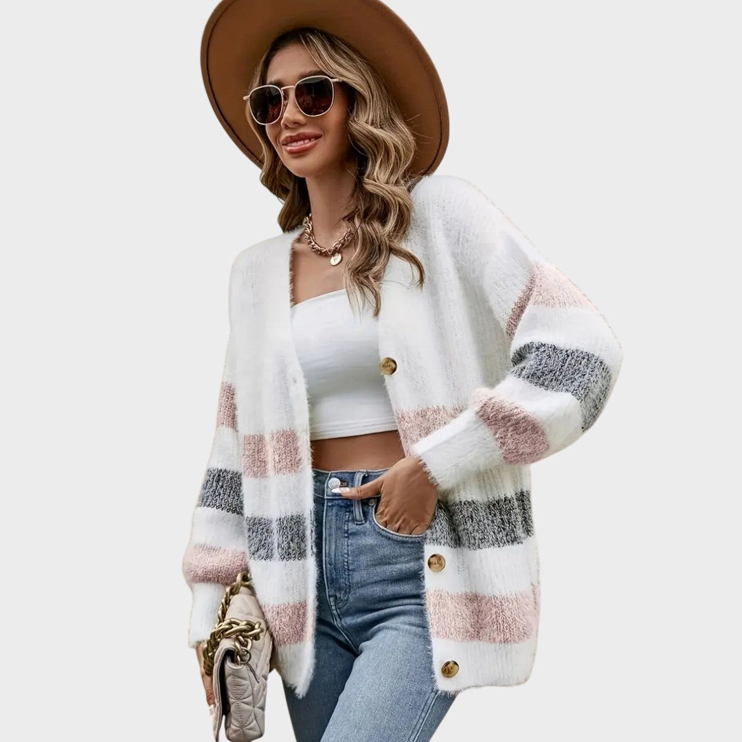 Cardigan "Sabine" – Long et Rayé