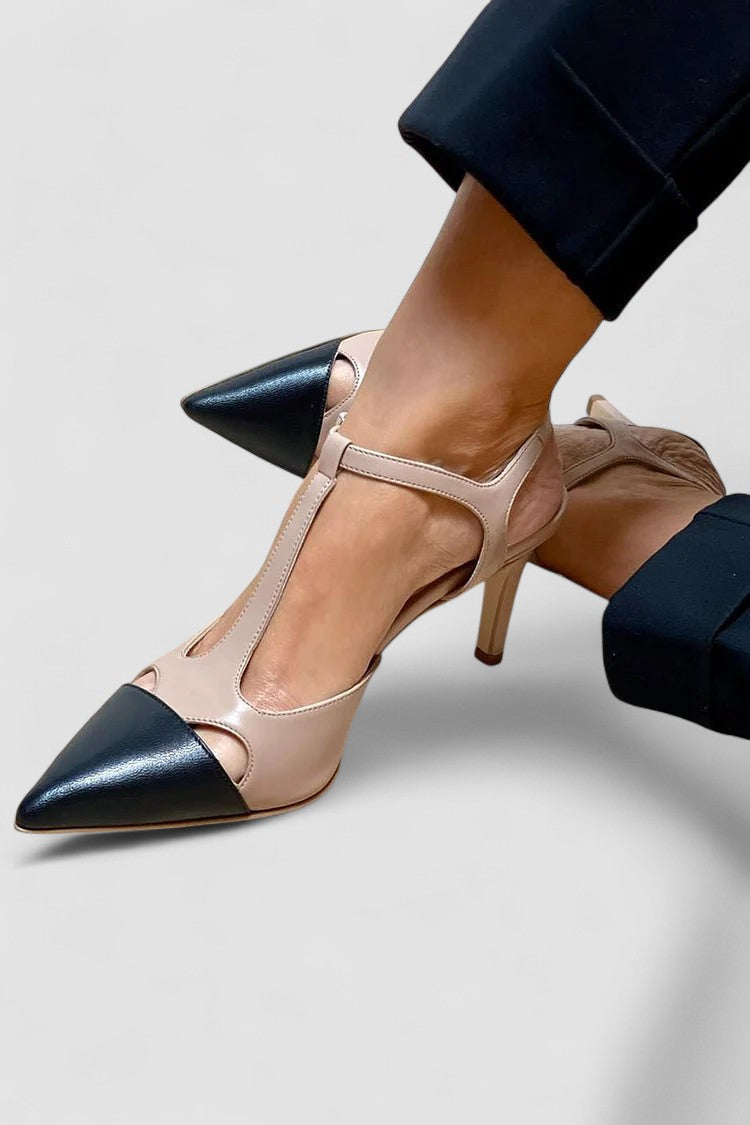 Schoenen "Evrardine" – Tweekleurig met T-Bandje