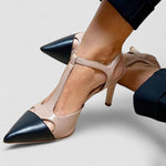 Schoenen "Evrardine" – Tweekleurig met T-Bandje
