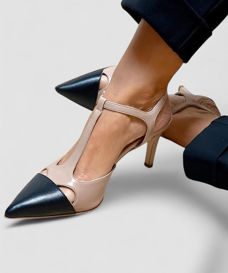 Schoenen "Evrardine" – Tweekleurig met T-Bandje