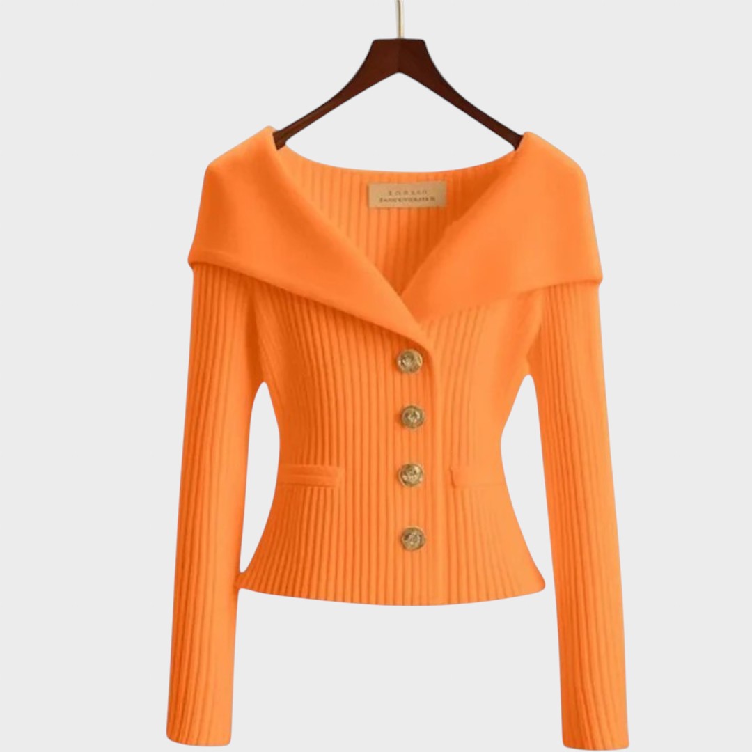 Cardigan "Erika" – Elegant Ribgebreid