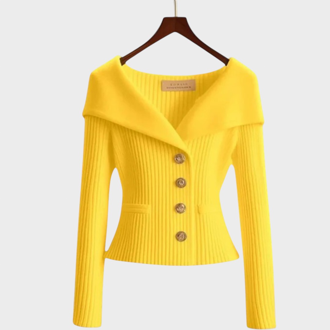 Cardigan "Erika" – Elegant Ribgebreid