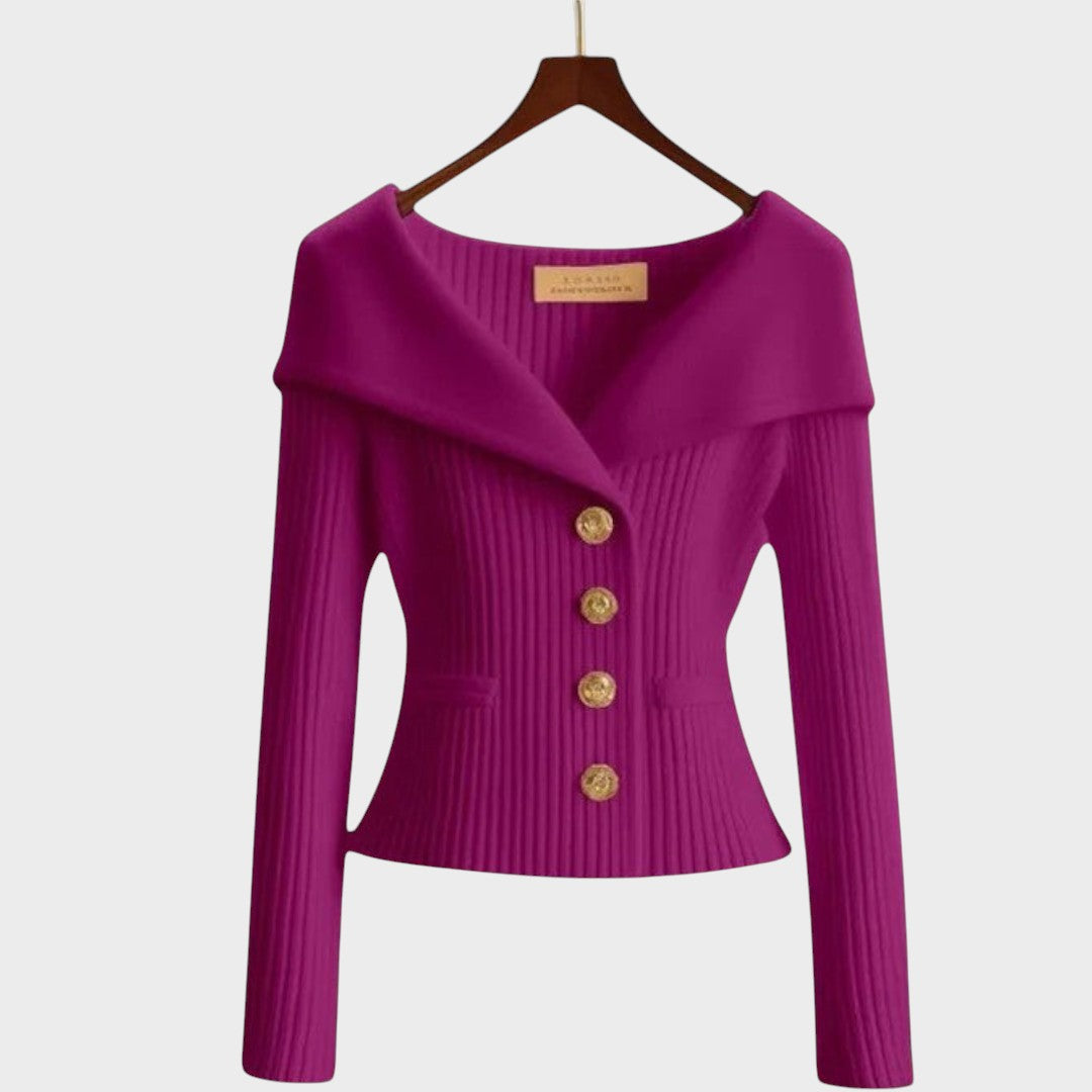 Cardigan "Erika" – Elegant Ribgebreid
