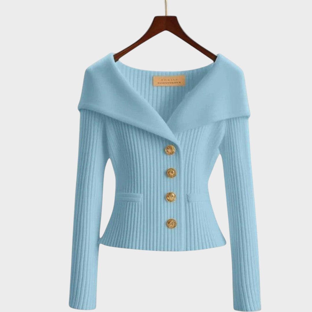 Cardigan "Erika" – Elegant Ribgebreid