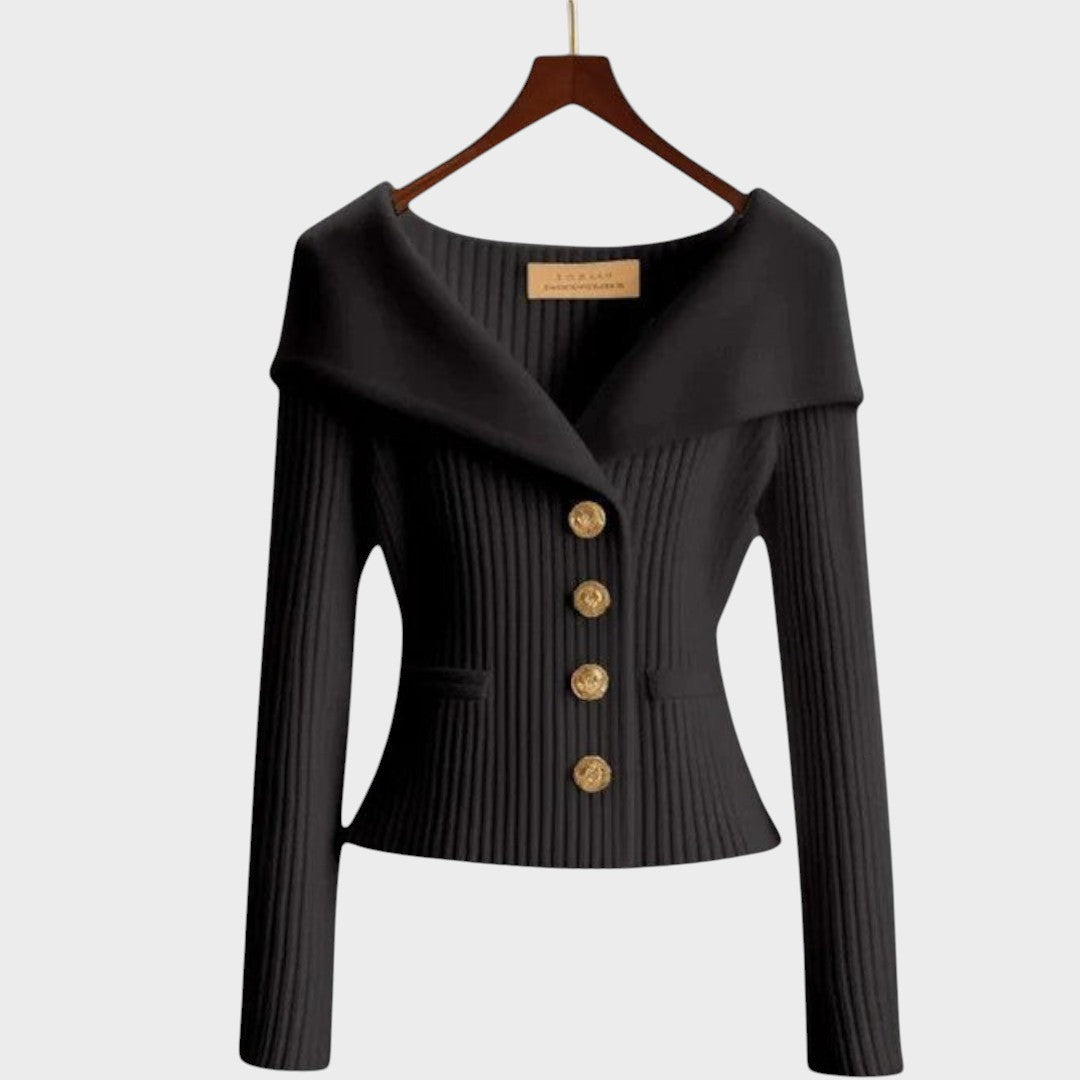 Cardigan "Erika" – Elegant Ribgebreid