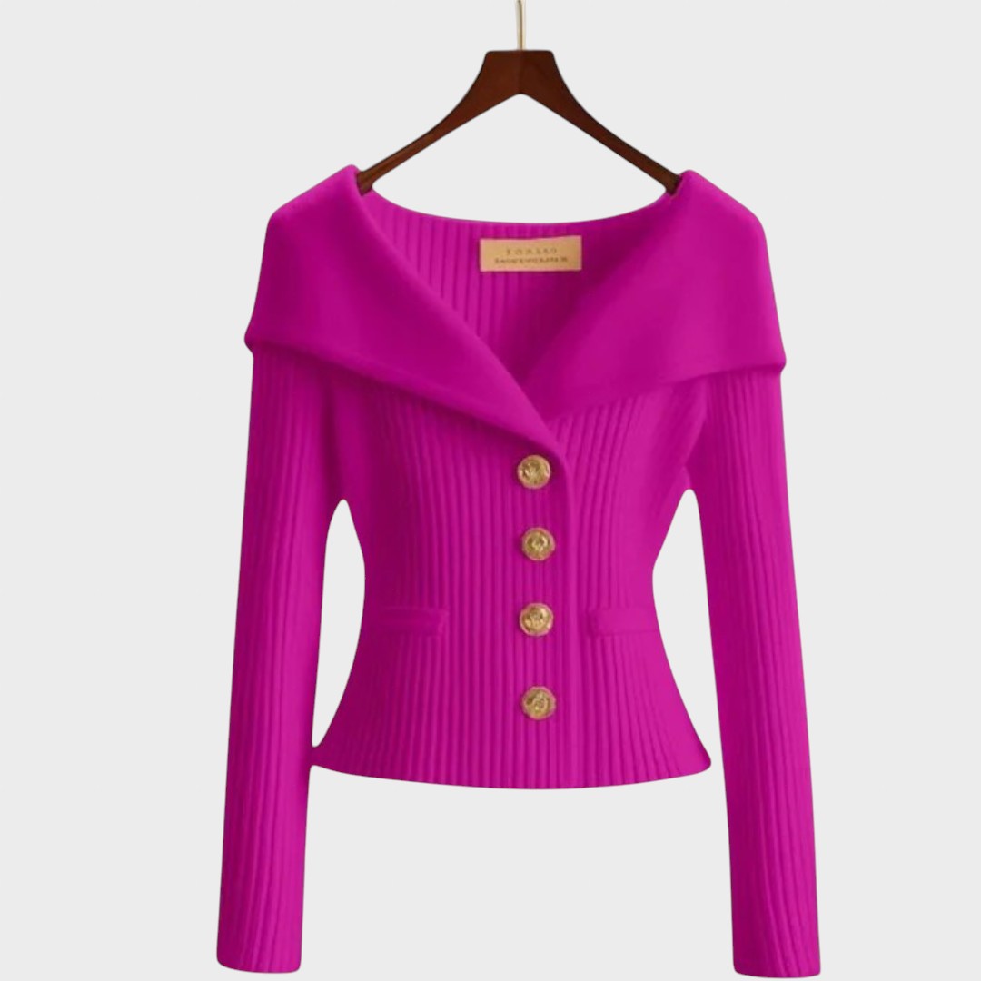 Cardigan "Erika" – Elegant Ribgebreid