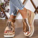 Orthopedische Sandalen "Renate" – Goud & Zilver