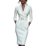 Robe "Antonia" – Col Montant & Ceinture