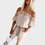 Jumpsuit "Sabine" – Off-Shoulder met Ruches