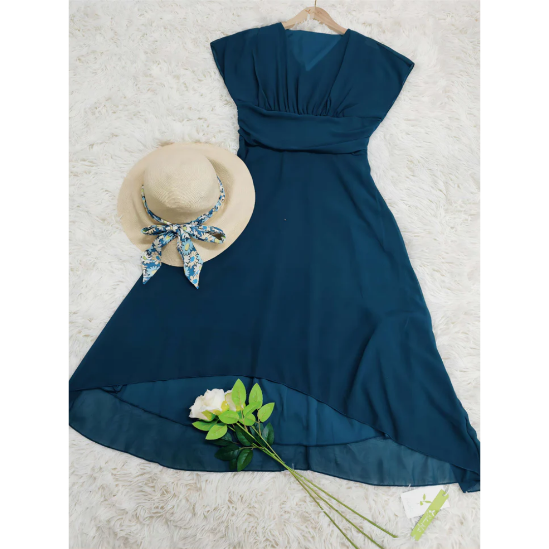 Robe midi "Helena" – Bleu marine habillée