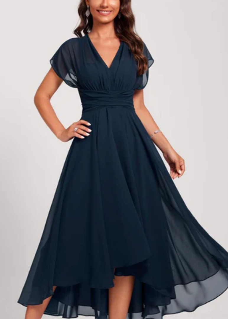Robe midi "Helena" – Bleu marine habillée
