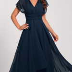 Robe midi "Helena" – Bleu marine habillée