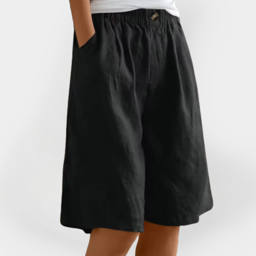 Short en lin à poches
