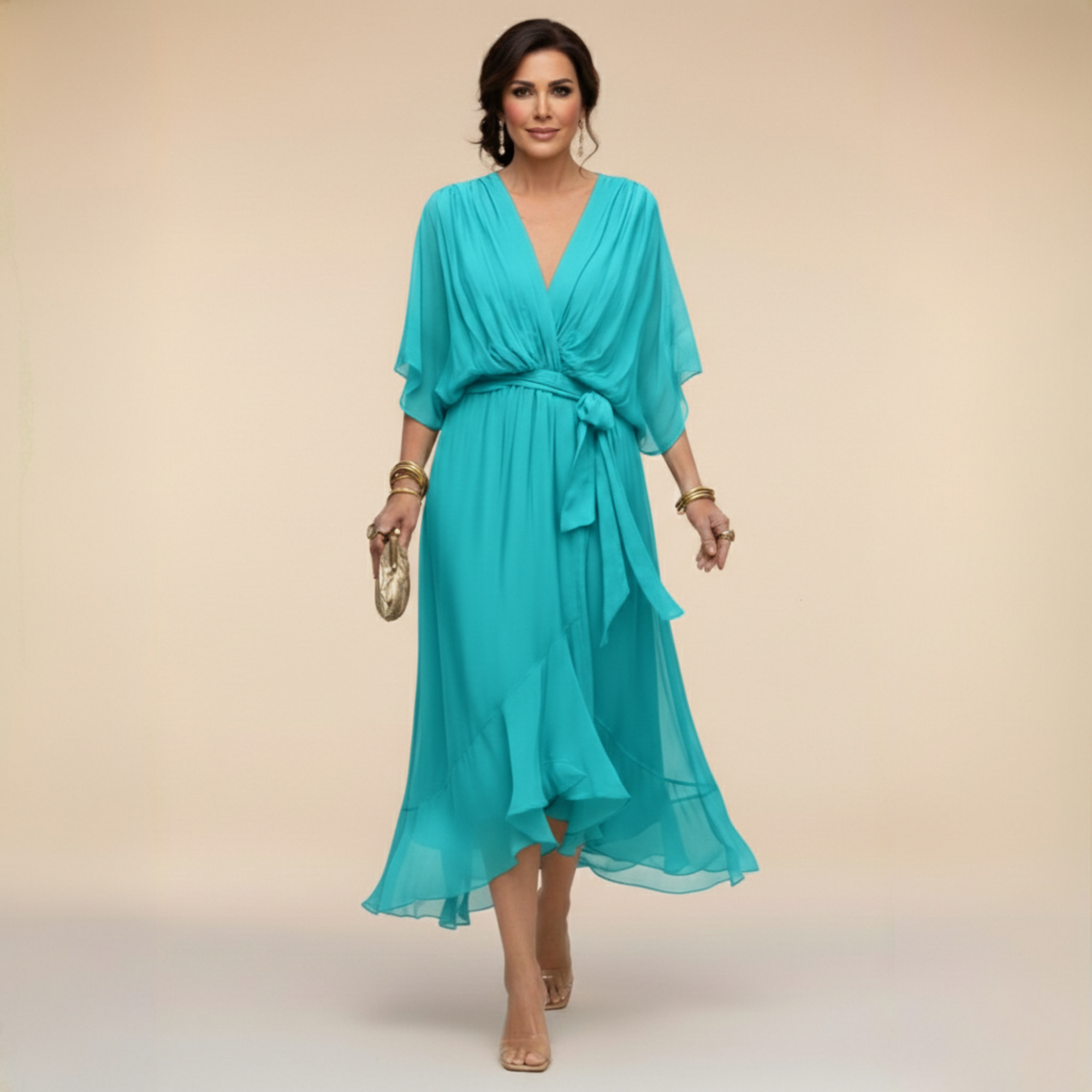 Robe en Mousseline "Irene" – Col en V