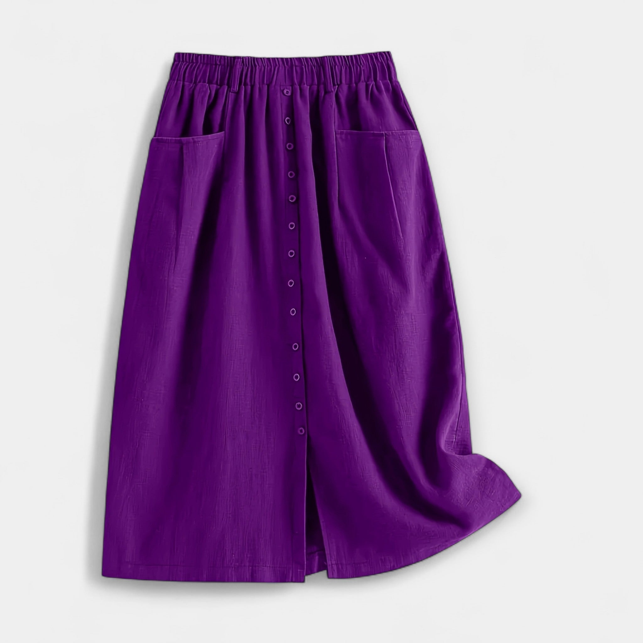 Jupe midi délavée – Lin & coton