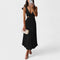 Robe midi "Eva" – Plissée à col V