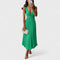 Robe midi "Eva" – Plissée à col V