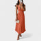 Robe midi "Eva" – Plissée à col V