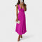 Robe midi "Eva" – Plissée à col V