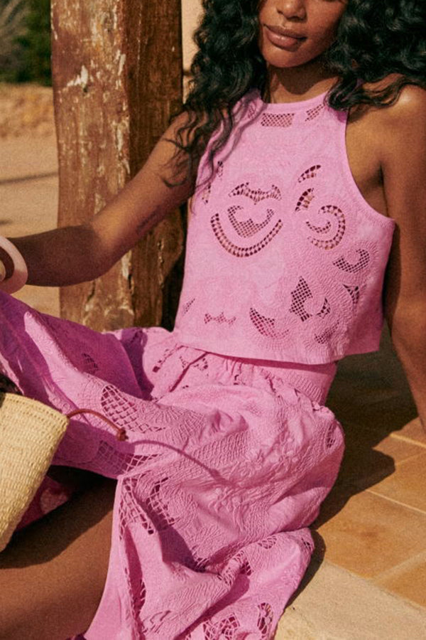 Ensemble en dentelle "Moema" – Bohème rose