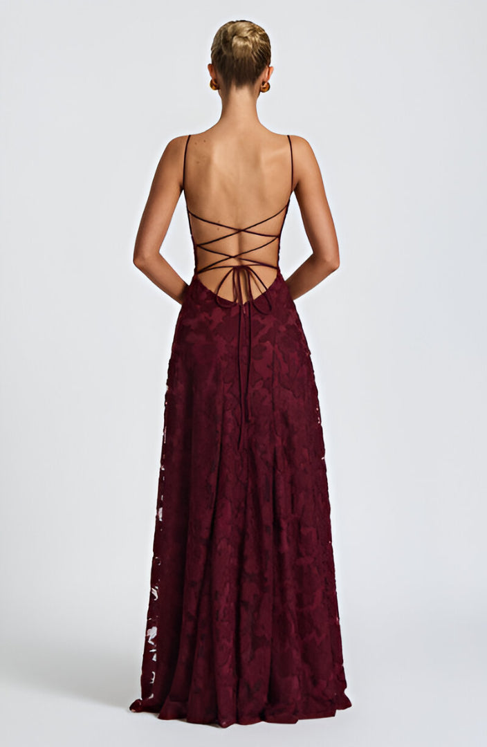 Robe longue "Cornelia" – Corset & dentelle