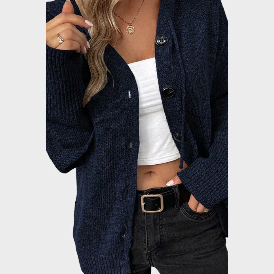 Cardigan "Merle" – Zacht Gebreid met Kap