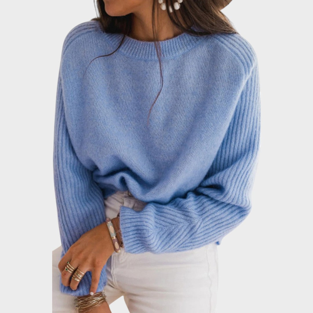 Trui "Nina" – Zacht Gebreid Blauw