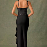 Robe corset en satin "Marie" – Jaune pastel
