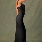 Robe corset en satin "Marie" – Jaune pastel