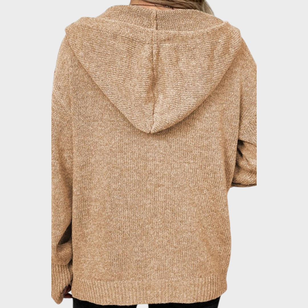 Cardigan "Merle" – Zacht Gebreid met Kap