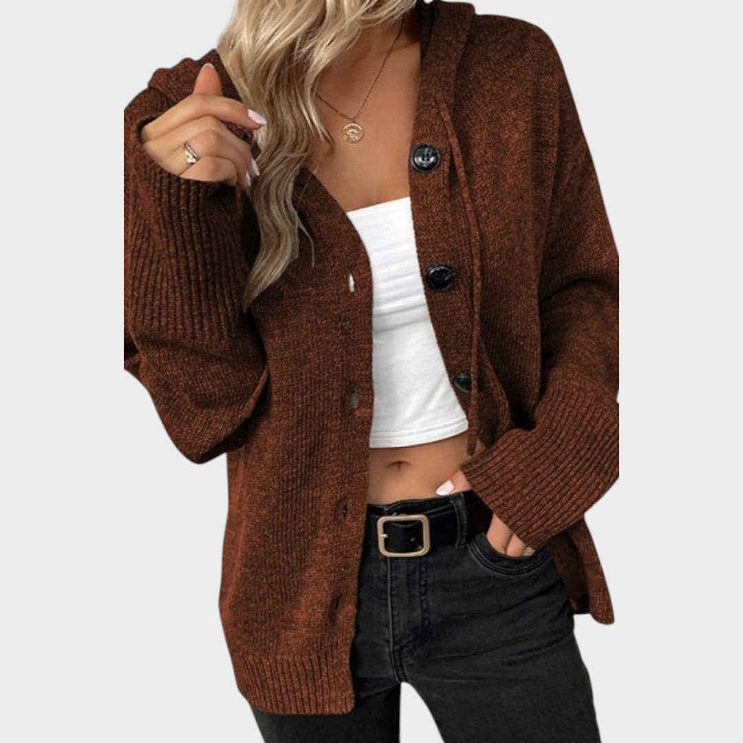 Cardigan "Merle" – Zacht Gebreid met Kap