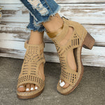 Blokhaksandalen "Bettina" – Laseruitsnijding