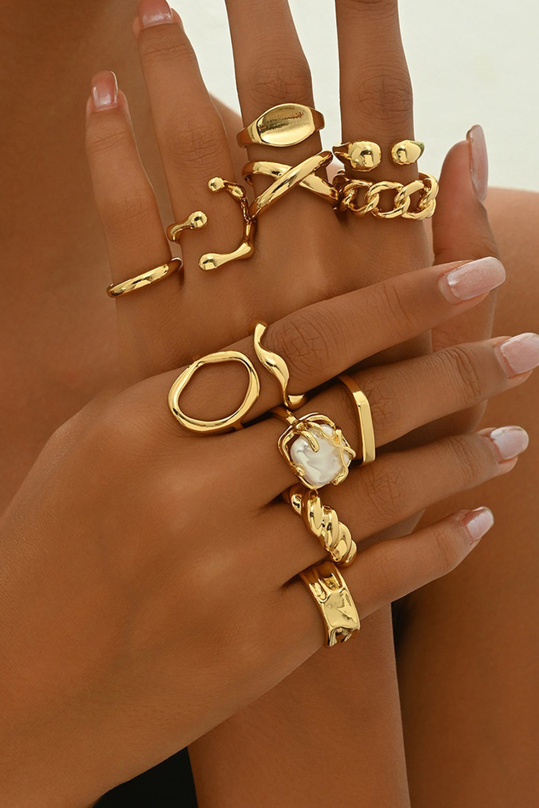 Bague ouverte – Métal géométrique