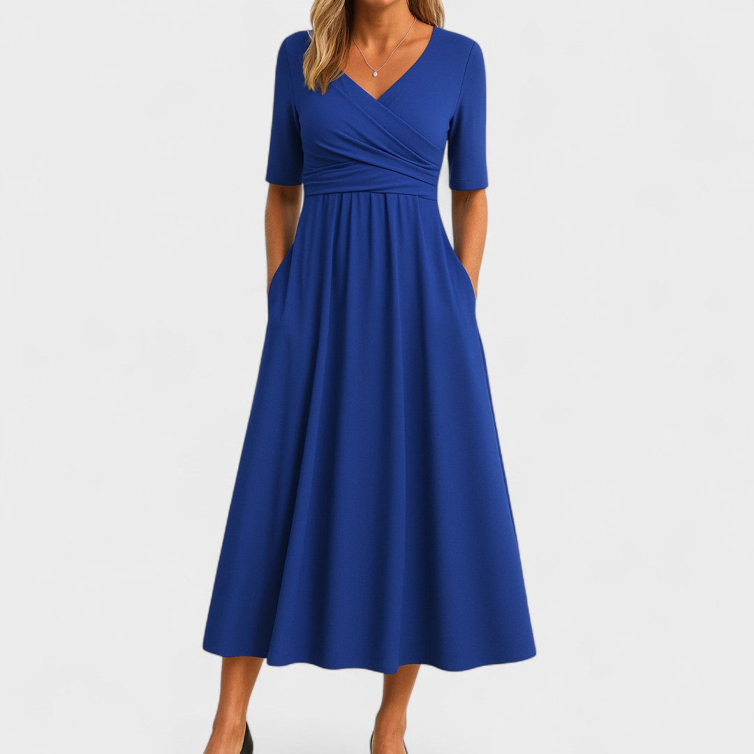 Robe Midi "Lea" – Élégante Coupe Trapèze