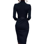 Robe "Antonia" – Col Montant & Ceinture