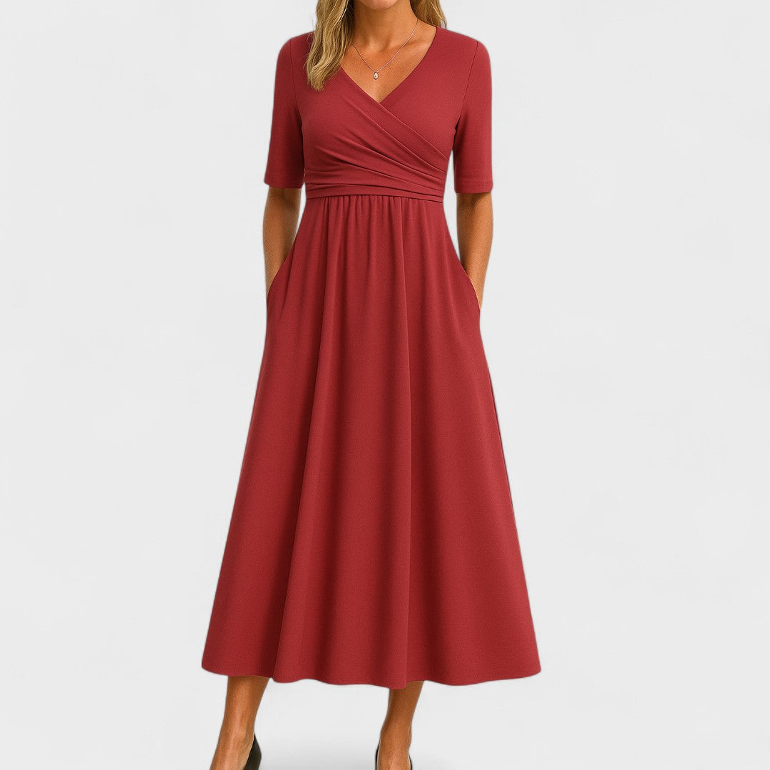 Robe Midi "Lea" – Élégante Coupe Trapèze